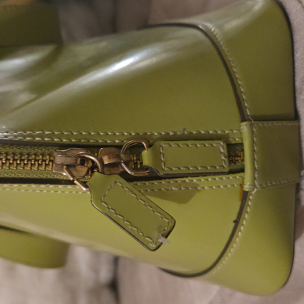 ALBERTA di Canio Genuine Leather Dome Bright Green Handbag With Dust Bag - Picture 4 of 14